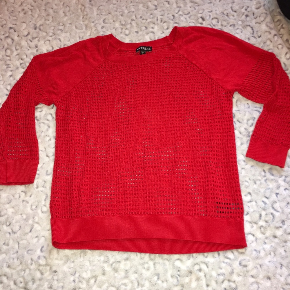 Express Red 3/4 sleeve sweater